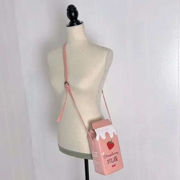 Boutique Strawberry Milk Carton Mini Purse - Picture 3 of 12